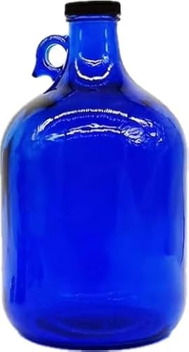 lilawelt24 Blaue 5L Glasflasche | Likörflaschen |Essig-Öl Flaschen | Schnapsflaschen |Karaffe |Wasserflasche|Weinballon Glasballon Weinflasche