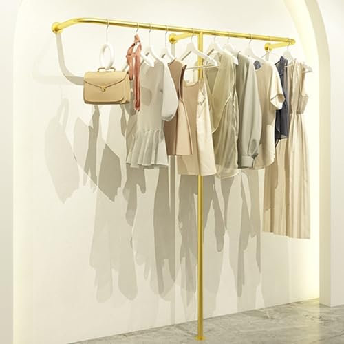 Porte-manteau mural moderne en métal pour magasins de détail Finition dorée (120 cm)