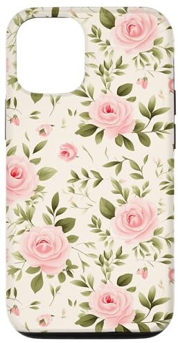 iPhone 12/12 Pro Delicate Pink Roses on Off-White Case
