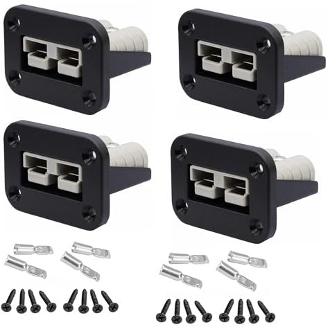 Dongge 4 Sätze 50-Ampere-Batteriesteckdose mit Montageplatte für Anderson SB50 Plug-in Board Unterputzmontage