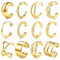 JeweBella Ear Cuff Set Damen 14K Gold Fake Ohrringe Earcuffs Gold/Silber Ohrclips Damen Ohne Ohrlöcher Ohrmanschette Verstellbare Clip Ohrringe Fake Piercing Ohr Knorpel Ohrklemme