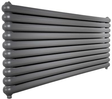 ProductPro Anthracite 1200 x 600mm Horizontal Designer Radiator Double Oval Column