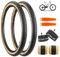 GRELiving 2er-Pack 24/26/27.5X 2.125 Faltbare MTB Fahrradreifen Fahrradmantel + 2pcs Fahrradschläuche AV48mm-Fahrradreifen Set 30TPI für Mountainbikes und Rennräder (27.5x2.125 Fahrradreifen Set)