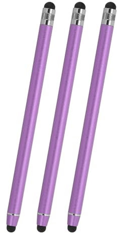 PATIKIL 3 Pcs Stylus Pens for Touch Screens, 2 in 1 High Sensitivity Universal Pen Capacitive Stylus for Phone Tablets Laptop Touch Screen Devices, Purple