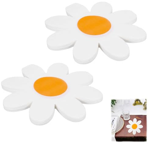 40 Stück Servietten Blumen Gänseblümchen Deko, Blumen Servietten 3-Lagige 25x25 cm/9.84x9.84 inch, Blumenform Geburtstag Hochzeit Party Tischdeko Sommerfest Geschirr Dekoration (Weiß)