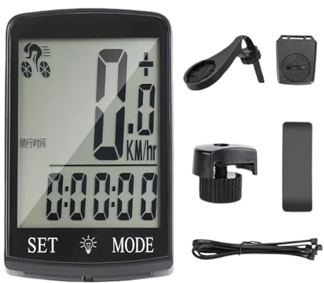 Fahrrad-Tachometer – wasserdichter Fahrradcomputer ohne Kabel, Display | Fahrradcomputer für Mountainbikes, Geländeplätze, Mountainbikes, Roller
