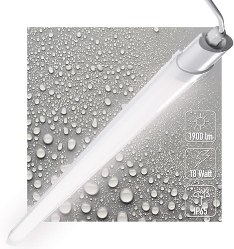 Proventa LED Feuchtraumleuchte Unterbauleuchte 18W 1900 Lumen 4000K neutralweiß IP65 120cm - 1-Pack (1)