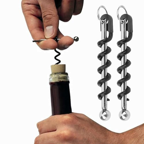 Watris Veiyi Korkenzieher, 2 Stück Weinöffner, Korkenzieher Wein | Edelstahl Mini Flaschenöffner, Wine Opener Zubehör