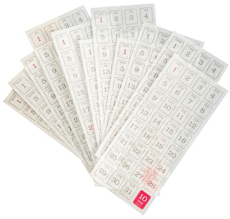 12 Blatt 365 Tagesplaner Zahlen Aufkleber 12 Monate Planer Datum Aufkleber Kalender Deko