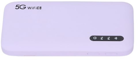 POENVFPO 5G WiFi6 Mobile Hotspot in Purple Color, Fast Portable Wi-Fi Router for 16 Devices, 6100 MAh for Office and Home