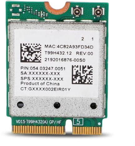 Plyisty QCNCM865 Scheda di Rete WiFi 7, Adattatore Wireless Tri Band da 5,8 Gbps M.2 NGFF, Modulo 6GHz 5G 2.4G per PC Portatile