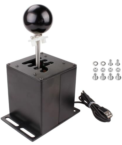 Tidevib PC USB H Gear Shifter Sim Racing, für Logitech G29 G27 G25 und für Thrustmaster T300 T500, 6+R (7 Gang) oder 7+R (8 Gang)