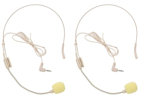 BESPORTBLE 4pcs Wired Headset Microphone: Open Ear Clip Headphones - Over Ear Condenser Mic - Noise Cancelling Headset for Work Recording Studio Conference Calls