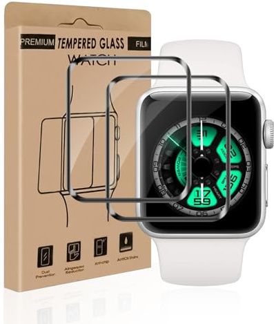 Carantee 2 Stück für Panzerglas für Apple Watch Series 4/5/6/SE/SE2/SE3 40mm Schutzfolie, Frei von Kratzern Bruchsicherheit Sturzresistent Dauerhaft Ultra-Klar Sensitive Touch Apple Watch 40mm Folie