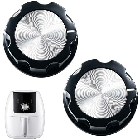 2 Pcs Air Fryer Knob Replacement,Control Knobs for Tower Air Fryer Spare Parts,D Type Shaft Timer Knob 6mm,Replacement Parts for Air Fryers Semi-Circular Shaft,Universal Microwave Switch for Kitchen