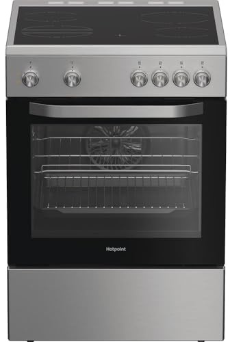 Hotpoint H6V5KMX/UK 60cm Wide Single Oven Electric Cooker with Ceramic Hob - Stainless Steel - A Rated