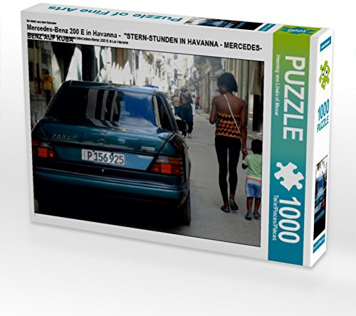 CALVENDO Puzzle Mercedes-Benz 200 E in Havanna - EIN Motiv aus dem Kalender Stern-Stunden IN Havanna - Mercedes-Benz AUF Kuba 1000 Teile Puzzle quer | Lege-Größe cm Foto-Puzzle für glückliche Stunden