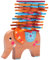 Natureich Elefant Montessori Stapel Spielzeug aus Holz zum Geschicklichkeit Lernen mit Stäbchen Bunt/Natur ab 3 Jahre für die frühe Motorik Entwicklung & Ausbildung Ihres Kindes (Orange)