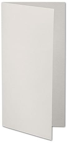 ARTOZ 50x DIN Lang Faltkarten - Grau (Silbergrau) gerippt 210 x 105 mm Klappkarten - Blanko Doppelkarte mit 220 g/m² edle Egoutteur-Rippung