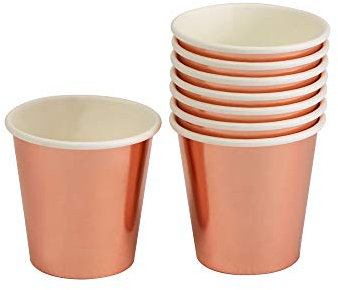 Neviti 776414 Rose Gold Foil Mini Cup/Shot Glass-8 Pack Paper, 8 Count (Pack of 1)