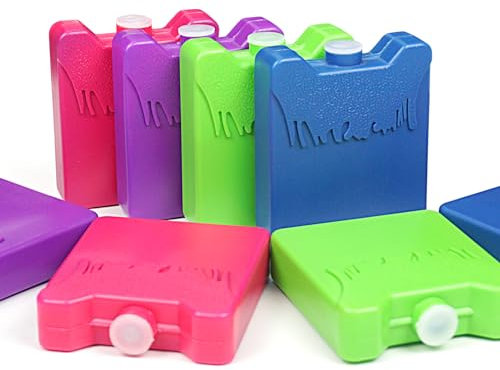 WORLD-BIO 8 Kühlakkus Kühlelemente für Brotdose Kühltasche Klein Kühlakkus Lang anhaltende Erkältung für Schule, Picknick, Camping, Angeln usw