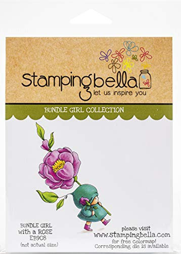 Stamping Bella 623128 Stempel für Glockenstempel, Rosenmotiv, bündel mädchen mit ein rose, Einheitsgröße