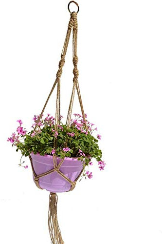 Venus Valink Blumentopf zum Aufhängen, Seil mit Haken, handgestrickt, Pflanzen-Aufhänger, Wandkunst, Garten, Balkon, Heimdekoration Hanfseil