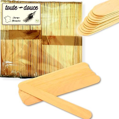 Lot, 100 Pcs. Spatule Application Cire Chaude Pour Epilation Complet, Bâtonnets En Bois Pour Appliquer Les Cires Dépilatoire. Outil/Accessoire Naturel, Bio, Spatules Applicateur Haut De Gamme.