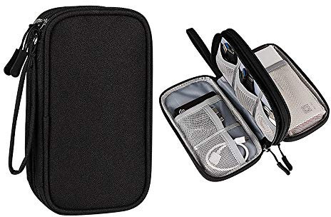 Hosoncovy Power Bank Organizer Bag - USB Flash Drive & External Hard Drive Case (Black)