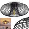 HOFSTEIN Deckenleuchte Wemude, runde Deckenlampe, Schwarz, 1-flammig, E27-Fassung, Lampe Wohnzimmer, Wohnzimmer, Schlafzimmer, Durchmesser: 40 cm, Modern, Vintage, Rund, Lichteffekt durch Gitter-Optik
