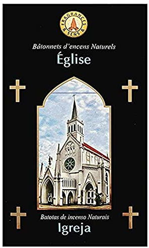 Chiesa Bâtonnets d'encens religieux de 15 g parfum rose Fragances & Sens non toxique, pas de travail des enfants + porte-encens (6 boîtes de 15 g)