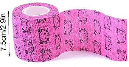 PAKEY 3pcs Vet Tape Wrap Wrap Bandage Adhesive Wrap Bandage for The Pets (cat Dogs Horse and Other Animal) Who was Injure or Have Wounds 7.5cm
