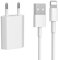 Chargeur Compatible avec iPhone 11 8 XR SE X XS XS Max 7 6 10 12 13 14 8 Plus 7 Plus 6S Airpods iPad, 5V 1A USB Adaptateur Secteur avec Câble pour A pple