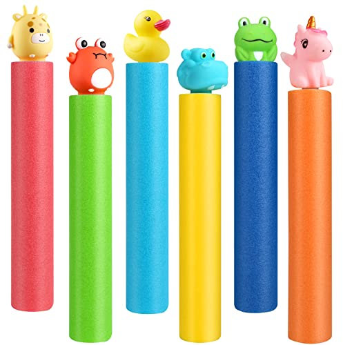 6 Stück Spielzeug Wasserpistole für Kinder - 33CM Bunte Schaum Spritzpistole Strandspielzeug, Super-Wasserspritzpistole Kinder und Erwachsene im Alter von 3-10 Jahren, für Pool Strand Outdoor Sommer