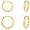 CERSLIMO Ohrringe Gold Creolen Silber 925 set 8mm 10mm Vergoldet Schmuck Valentinstag Geburstag Klein Geschenke für Damen Herren Mädchen Frauen Männer Beste Freundin Schwester Freunde