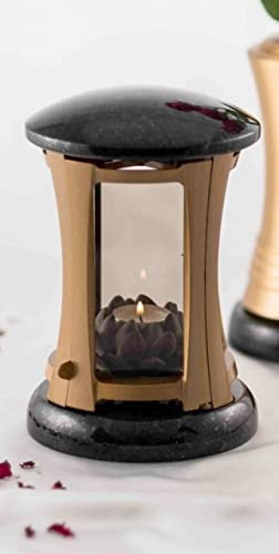 Lanterna tombale color bronzo/granito nero lanterna tombale
