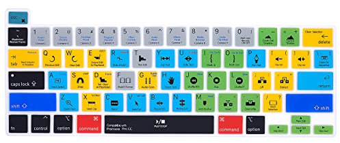 MiNGFi Silikon Premiere Pro Tastenkombinationen Tastaturschutz für MacBook Pro 13 M1/M2 A2338 (2020–2023), A2289 (2020), A2251 (2020–2021), Pro 16 A2141 (2019–2021) US/ANSI Tastaturlayout