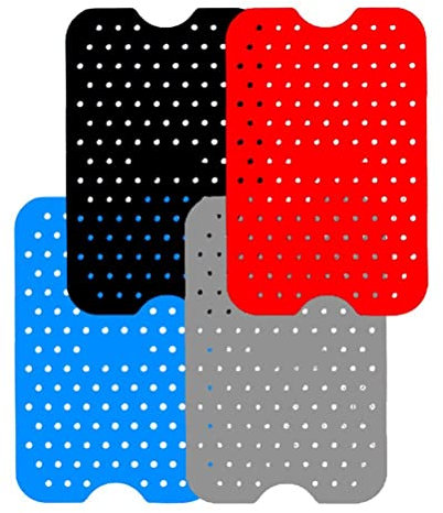 Lseqow Tapis Air Fryer - Doublure en silicone - Résistant à la chaleur - Réutilisable - Double panier anti-adhésif - Accessoire pour friteuse à air