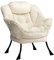 HollyHOME Sessel Wohnzimmer Ohrensessel Relaxsessel Schlafzimmer Samt Sessel mit Stahlrahmen Lesesessel Lounge Sessels Armlehnensessel, Beige