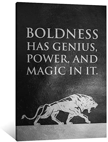 Boldness Von Goethe Schwarz und Weiß inspirierendes Vintage-Poster, dekoratives Gemälde, Leinwand, Wandkunst, Wohnzimmer, Poster, Schlafzimmer, Gemälde, 50 x 75 cm
