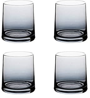 ARZARF Tazze di Vetro Bere Occhiali for la casa in Vetro for la casa in Vetro impilabile Tazze di Bevitori Set di 4 for Soda, Succo di Frutta, Latte, Coca Cola, Birra, liquori Bicchieri (Color : C)