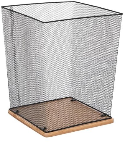 Five - Corbeille de Bureau en métal et Bambou modèle Havi