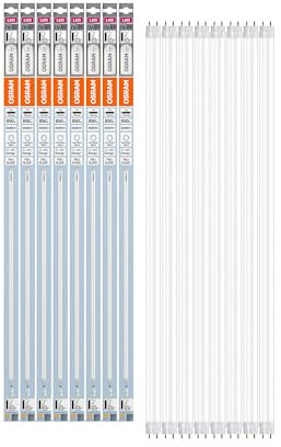 OSRAM LED TUBE T8 18 EM 720 mm, lineare LED-Röhre, 7W, 850lm, 4000K, kaltweißes Licht, LED-Ersatz für T8-Leuchtstoffröhren mit G13-Sockel, lange Lebensdauer, geringer Energieverbrauch,8-Pack