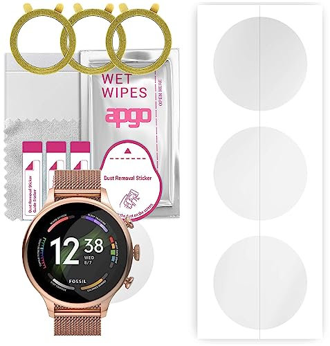 apgo 3 x Hydrogel Protège-écran pour Fossil Gen 6 (42mm), film Hydrogel avec couche de positionnement pour une installation facile