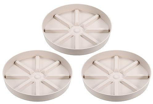 PATIKIL Plant Pot Saucers 9 Inch, 3 Pack Plastic Round Plant Pot Thicker Flower Drip Tray for Indoor Outdoor, White