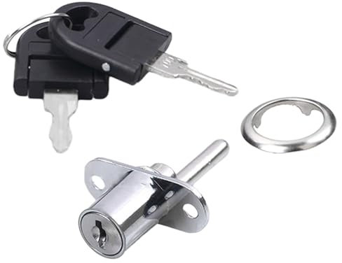 Milageto Schrank-Push-Plunger-Schloss, Dreifach-Schubladenschloss, Schrank-Plunger-Schloss, Zinklegierungs-Plunger-Schloss für Schreibtisch, Schiebetür, Spind, 16 mm Silber