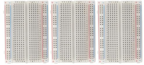 MMOBIEL 3pcs Solderless PCB Breadboard Prototype Circuit Board – 3x400 Point - Compatible with DIY Arduino, Raspberry Pi 2/3 / 4/5 Projects Proto Shield Distribution - Connecting Blocks