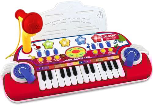 Bontempi | MiniKeyFun: Tastiera Giocattolo a 24 Tasti con Microfono e Leggio per Piccoli Musicisti