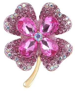 Oenothera Broche Femme Vetement, Broche En Cristal Pour Femmes, Broche Femme, pour Cadeau d'anniversaire de Filles Fournitures de Fête de Mariage Noël(Rose)