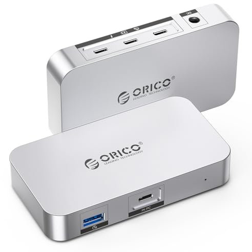ORICO 40Gbps HUB USB 4 a 5 Puertos, Una Pantalla 8K 30Hz o Dos Pantallas 4K 60Hz, Alimentación DC 85W, Compatible con Mac, Windows, Thunderbolt 4/3 y Dispositivos de Tipo C
